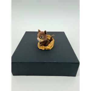 Kitty in My Pocket Smokey the British Shorthair Flocked Mini Figurine Brown 2022